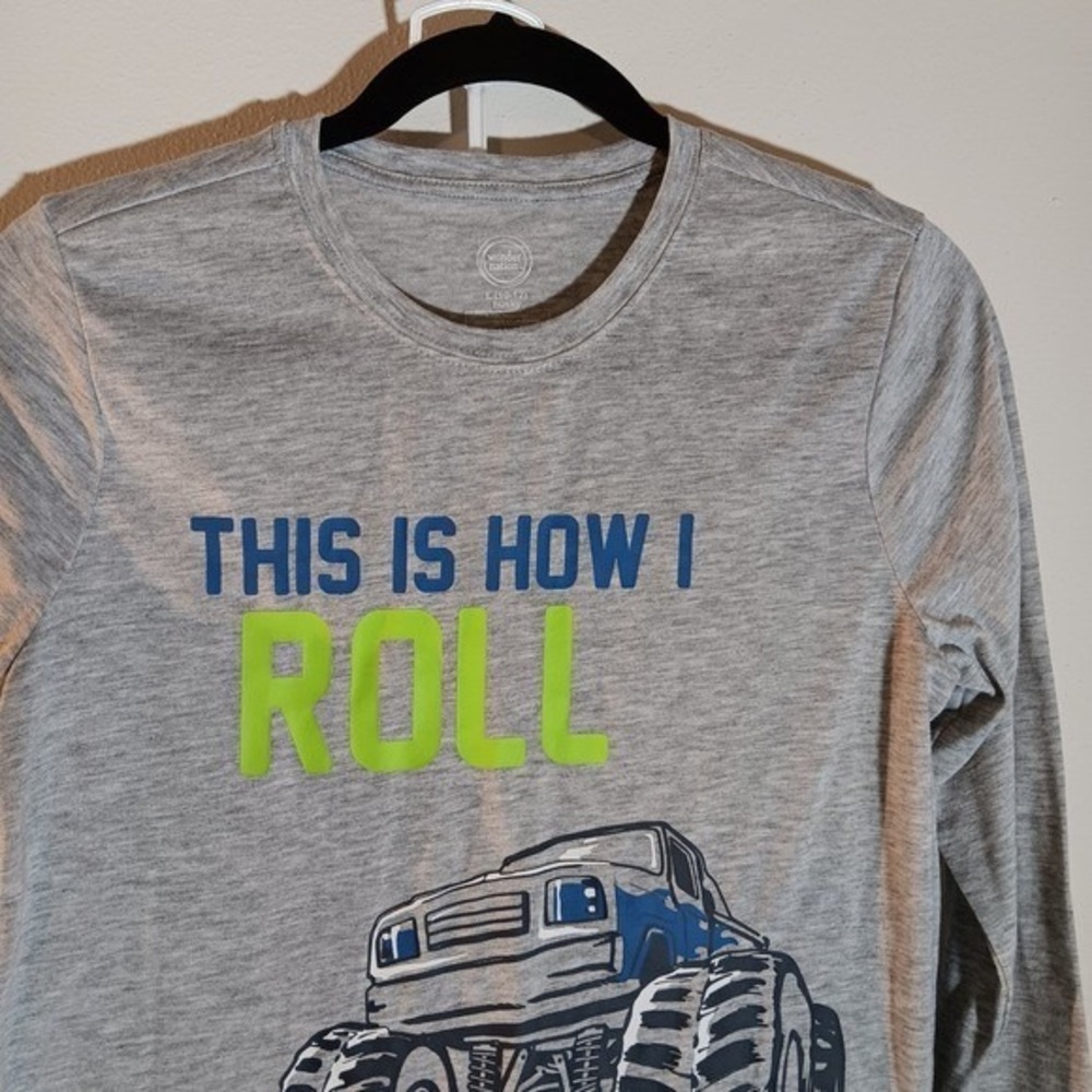 Wonder Nation Kids Pajama Set Monster Truck This Is‎ How I Roll L(10-12)